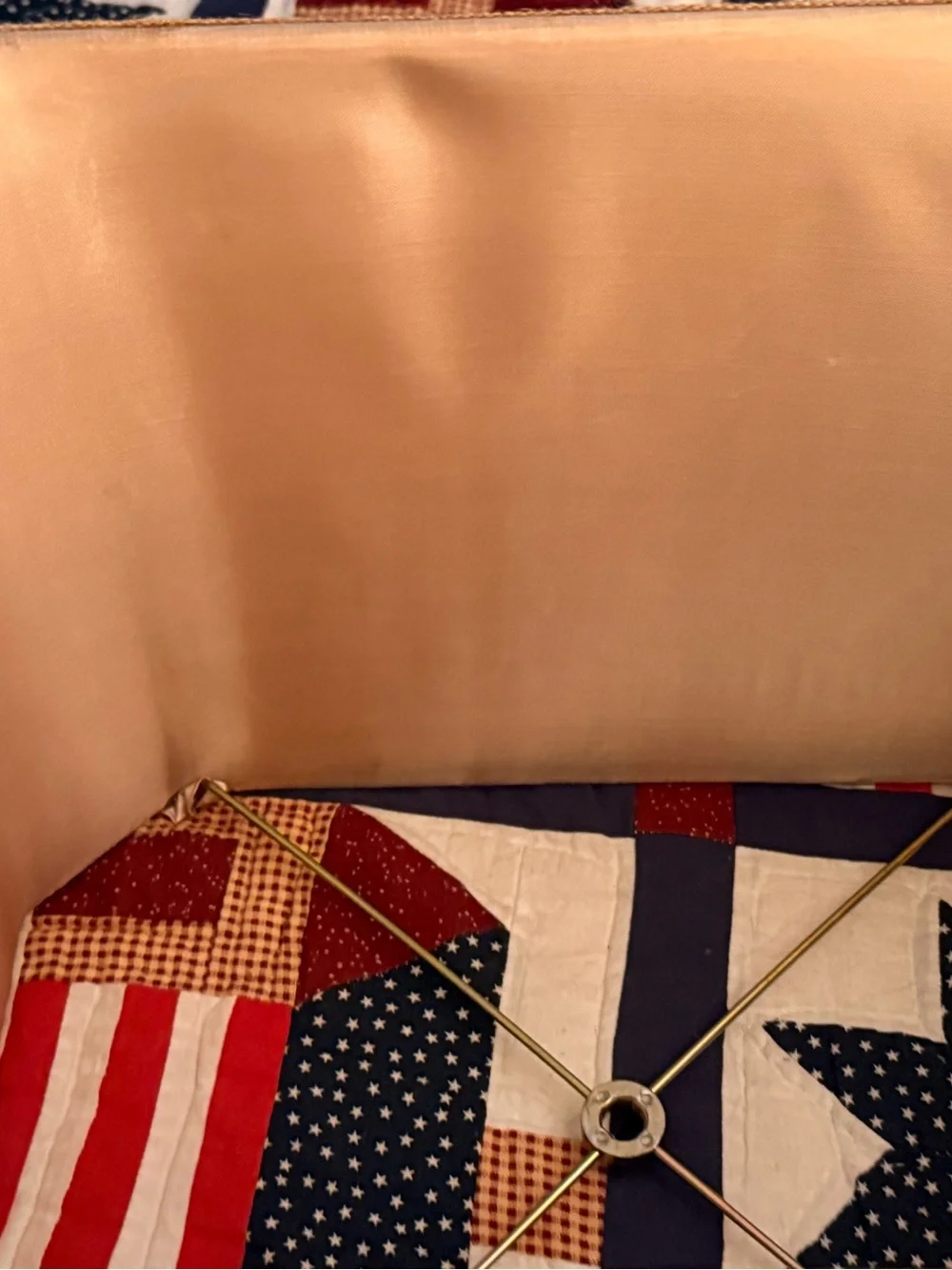 Vintage Rectangular Hexagonal Lined Shade Spider Fitter
